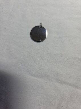 Plunder Polished Silver Round Pendant Necklace